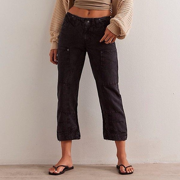 🌻🆕FREE PEOPLE We The Free Supersonic Slim Pants-BLACK COLOR-SIZE 2 & 4 - Picture 4 of 15